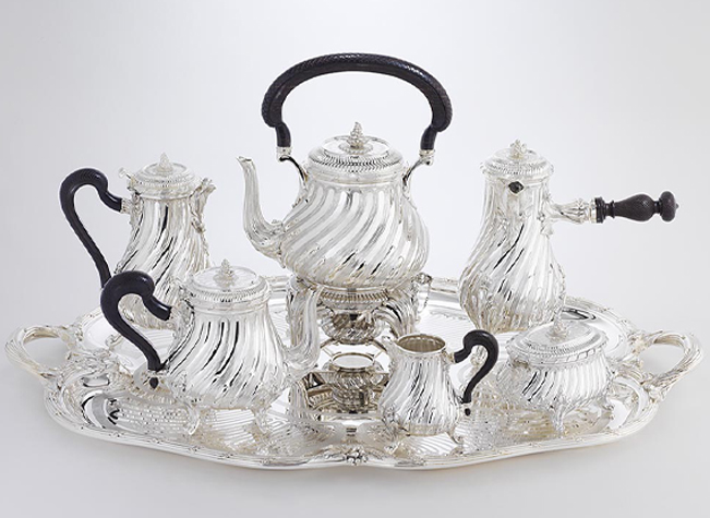 Tea and coffee service in sterling silver designed by silversmith François Thomas Germain