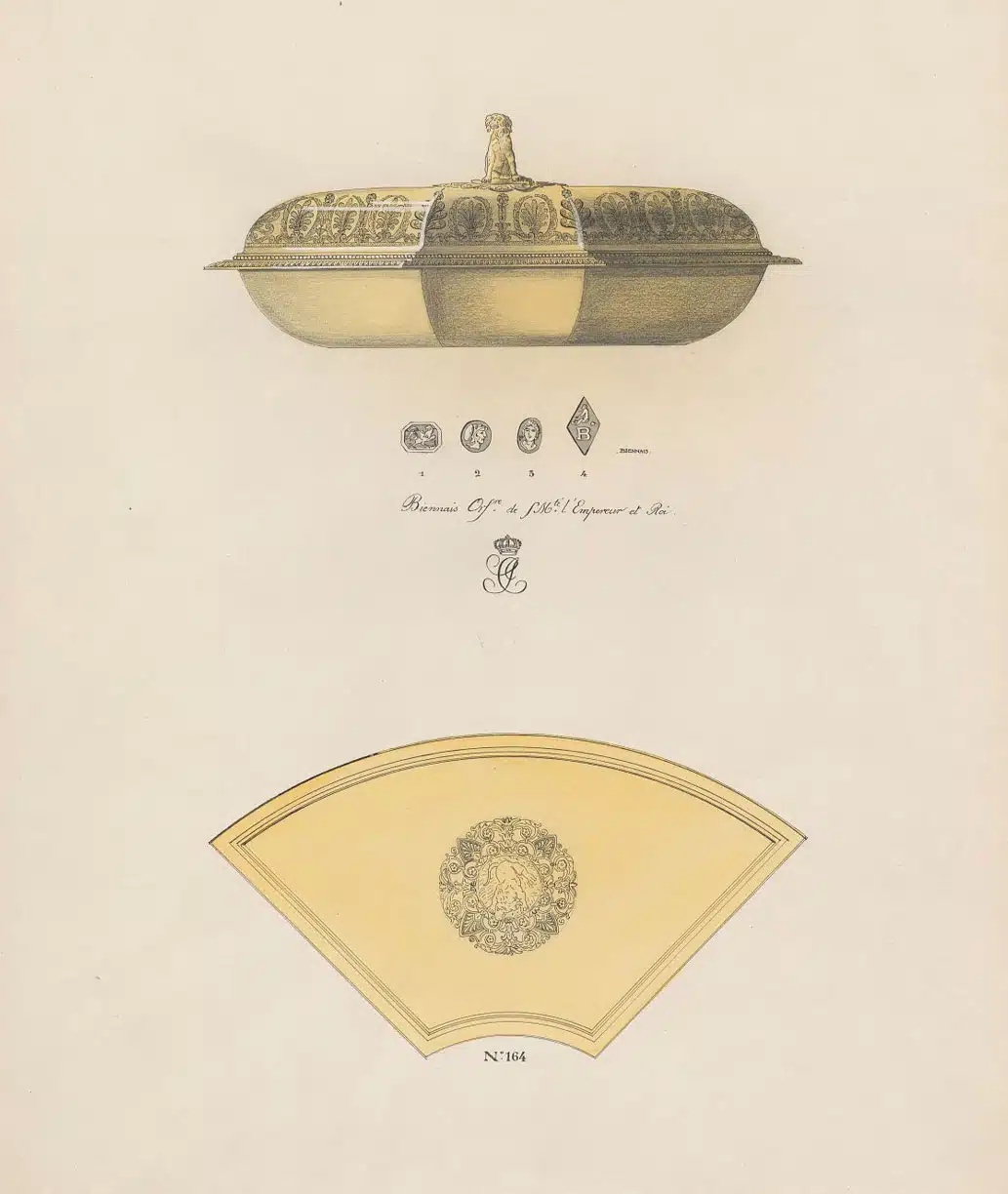 Drageoir Biennais en argent massif et finition vermeil