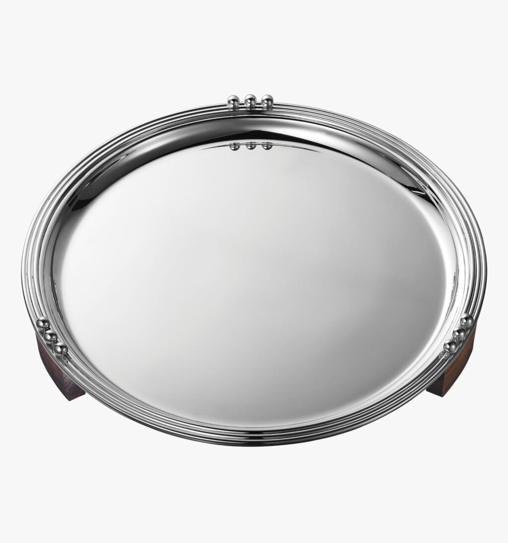 Silver plated round tray from Etchéa 1937 collection