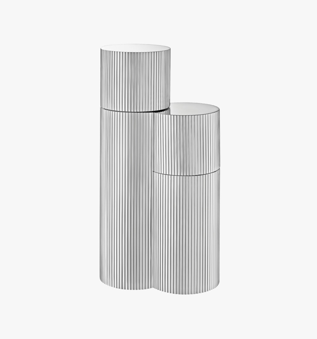 Salt & pepper mills in silver brass from Granville collection from Puiforcat