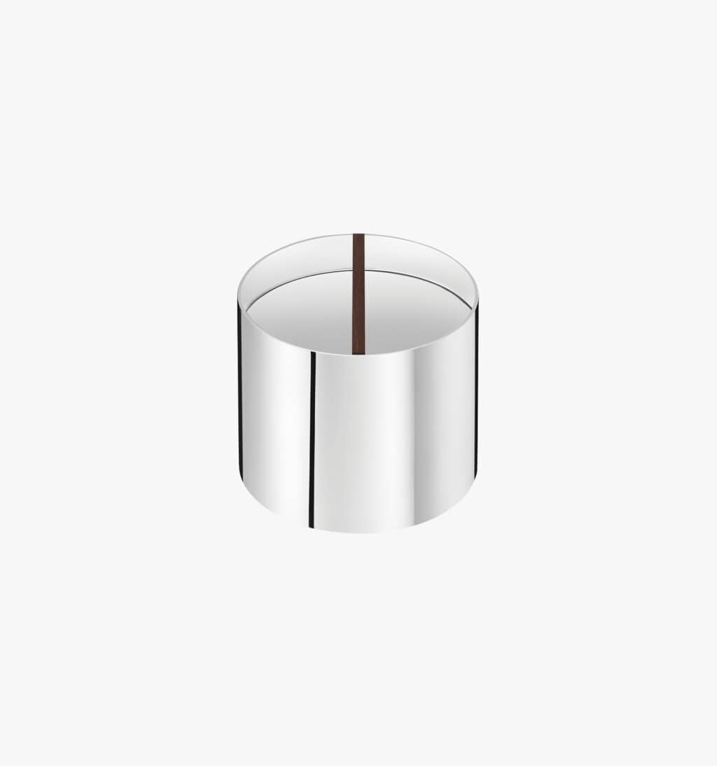 Sugar pot in silver plated and walnut from Phi collection from Puiforcat