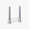 Two lights candlestick in silver plated from Ruban collection from Puiforcat