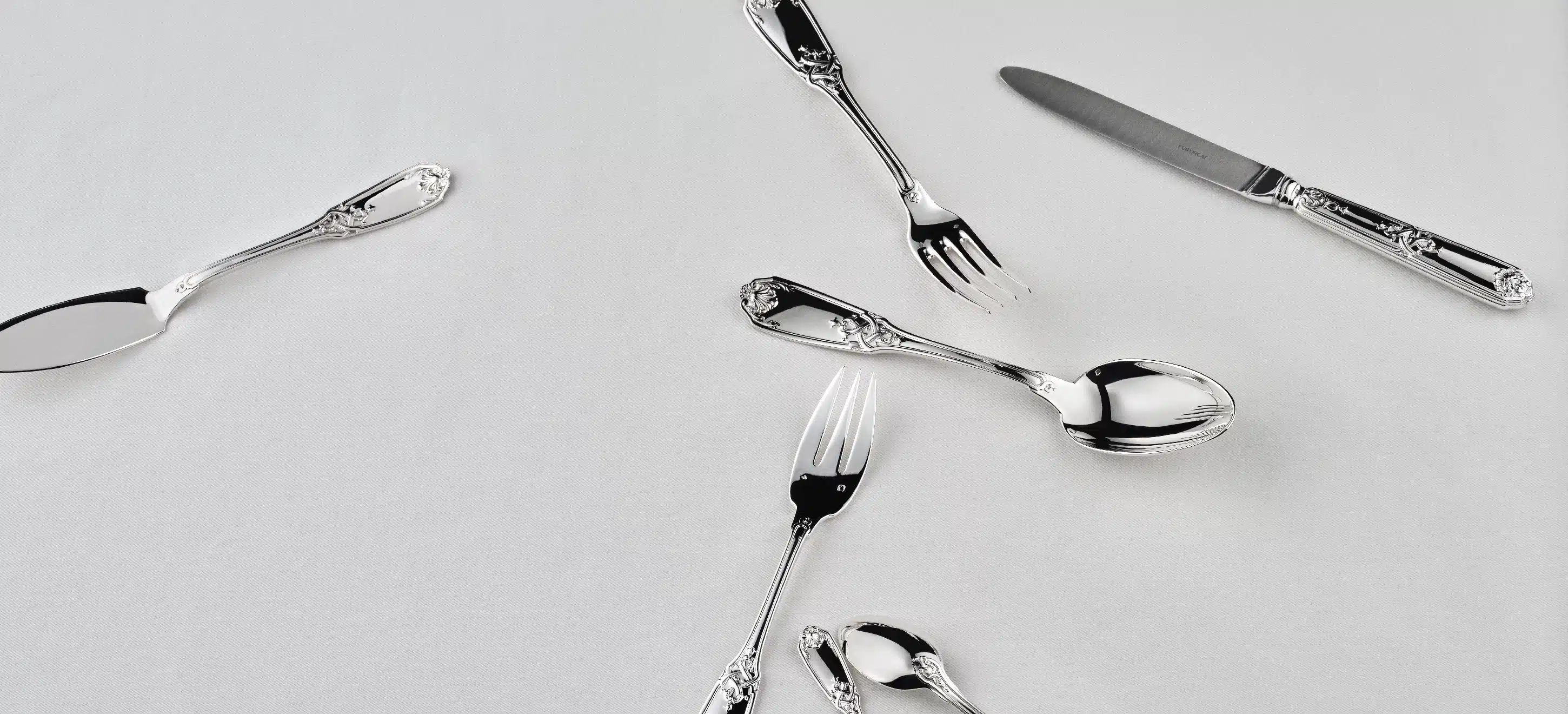 Molière Mascaron pieces of cutlery in sterling silver
