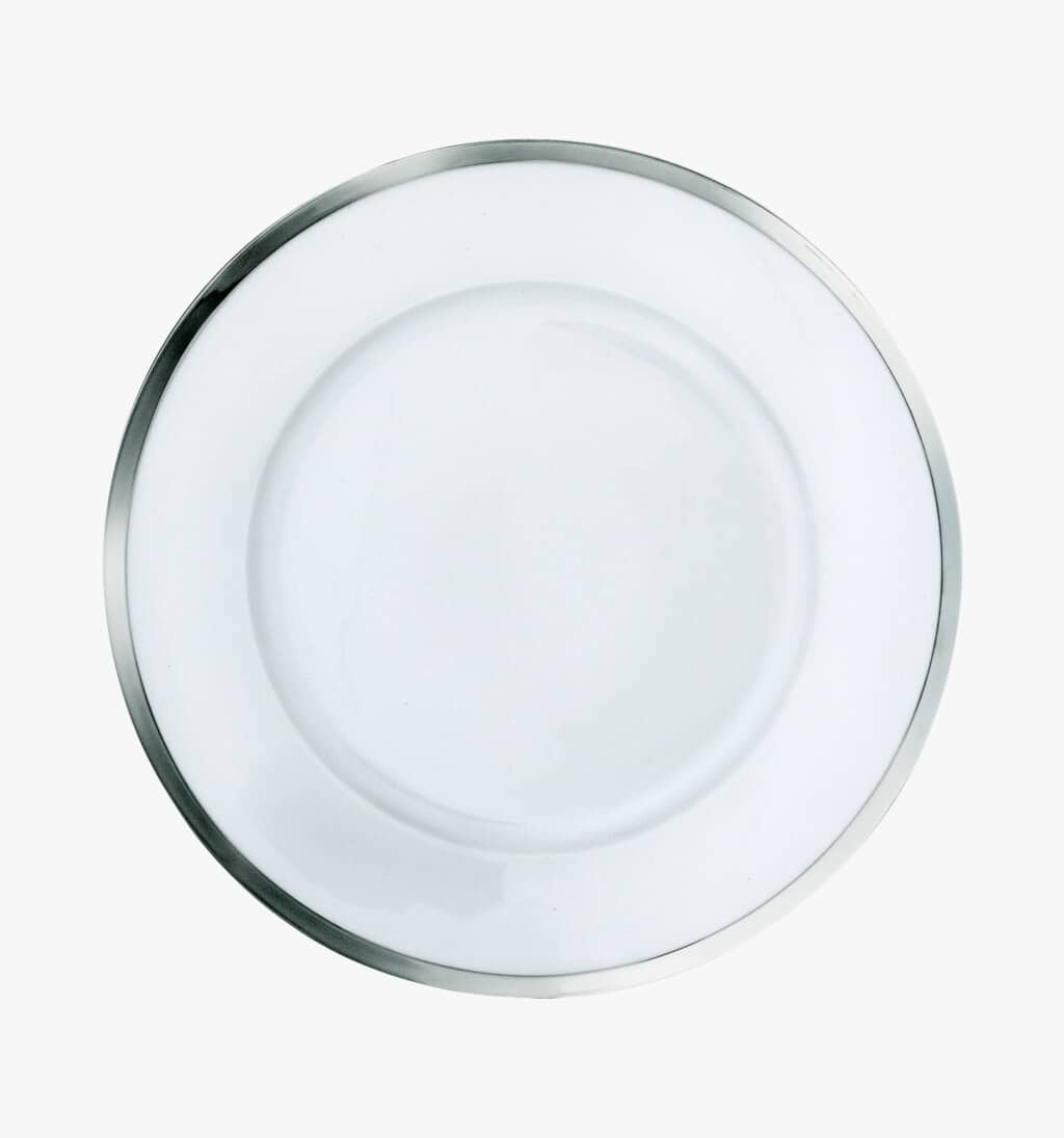 Puiforcat Cercle d'orfèvre collection in porcelain and sterling silver - presentation plate