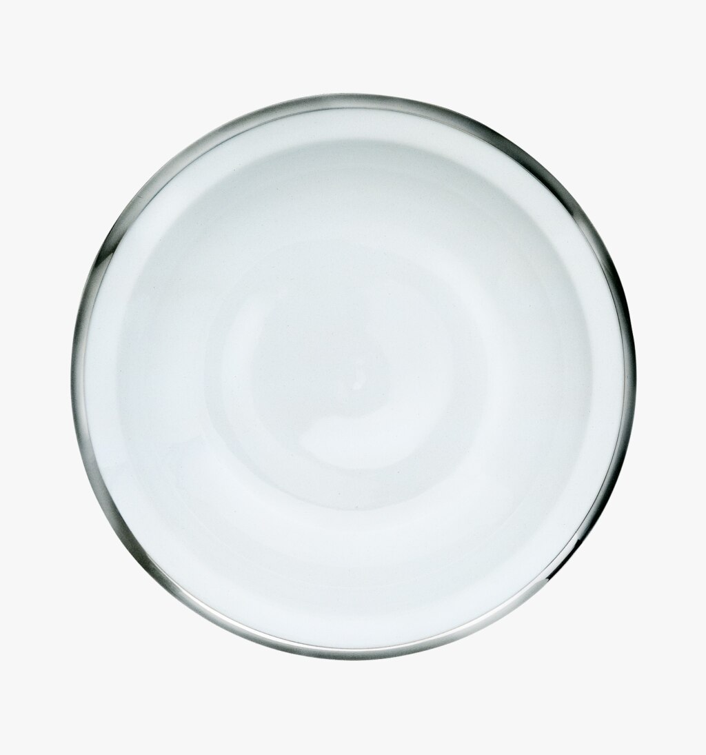 Plat rond creux - Cercle d'Orfèvre en porcelaine et argent massif