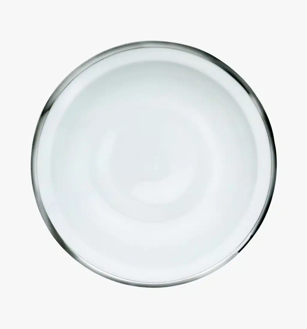 Puiforcat Cercle d'orfèvre collection in porcelain and sterling silver - deep round platter