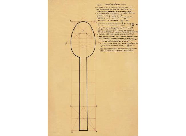 Spoon sketch and writings