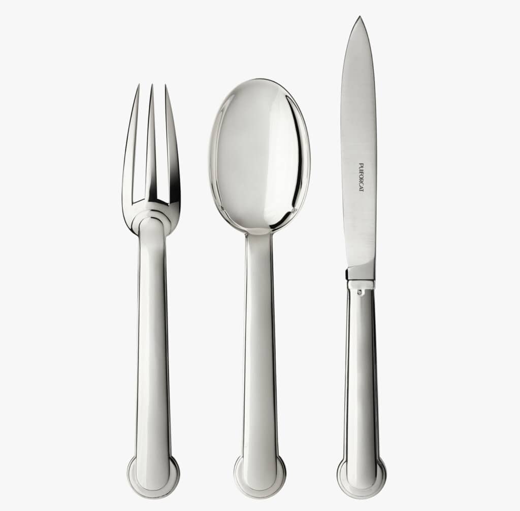 Puiforcat Annecy collection in sterling silver - set of three table cultery