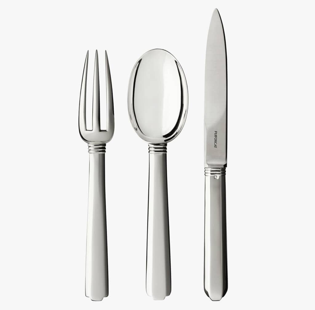 Puiforcat Bayonne collection in sterling silver - set of three table cultery