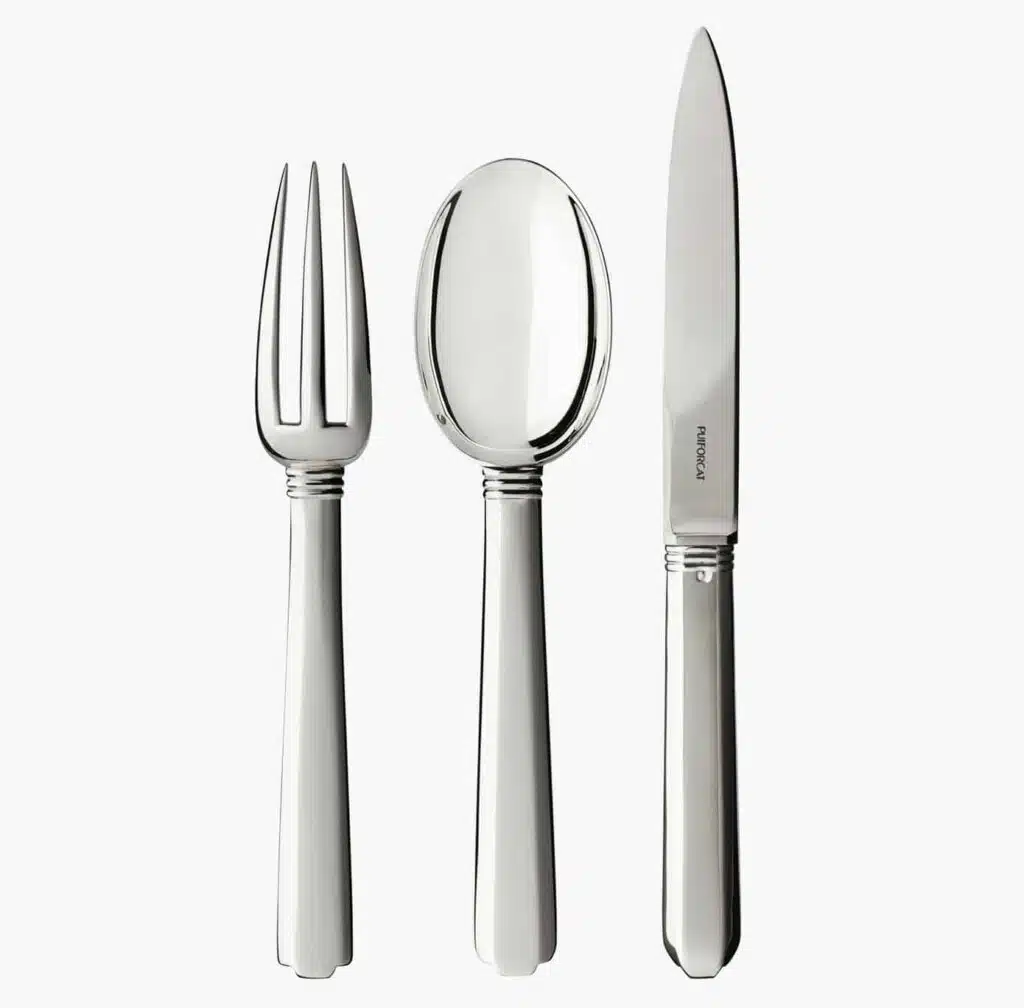 Puiforcat Bayonne collection in sterling silver - set of three table cultery