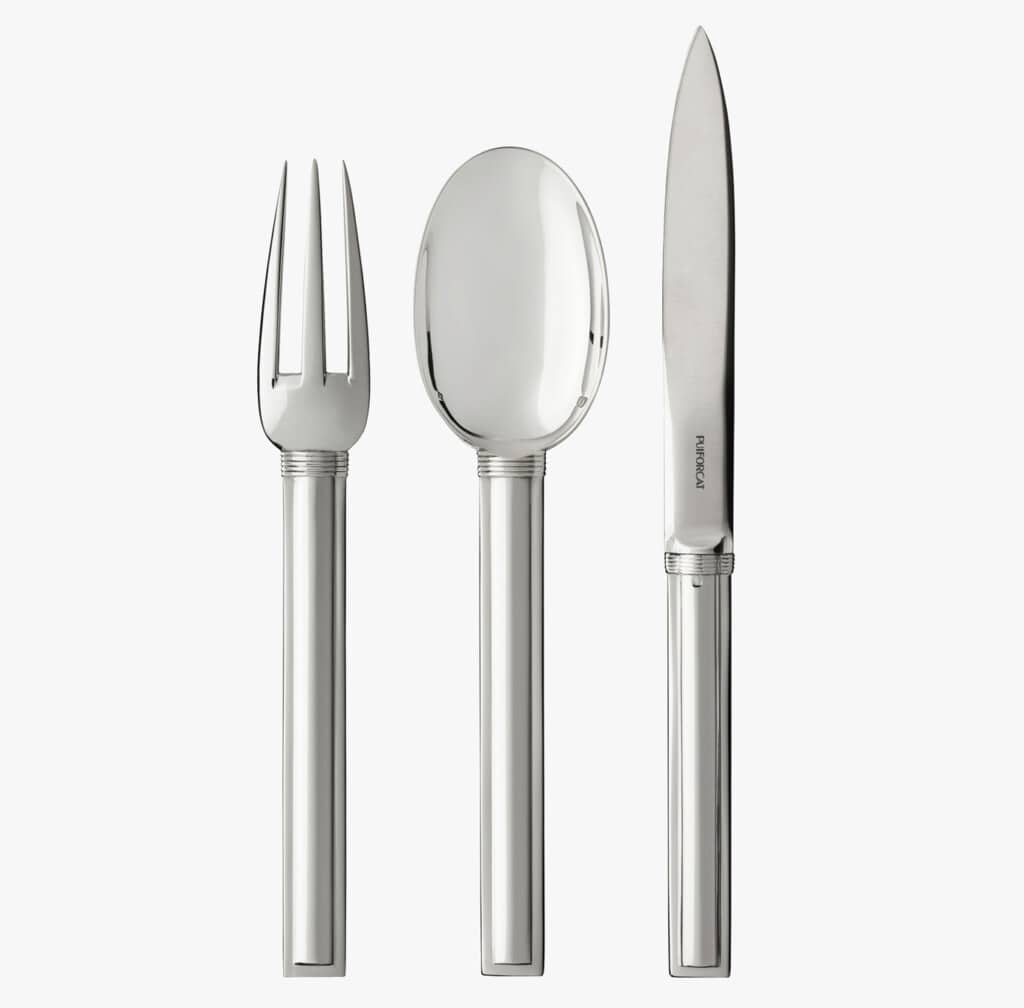 Puiforcat Cannes collection in sterling silver - set of three table cutlery