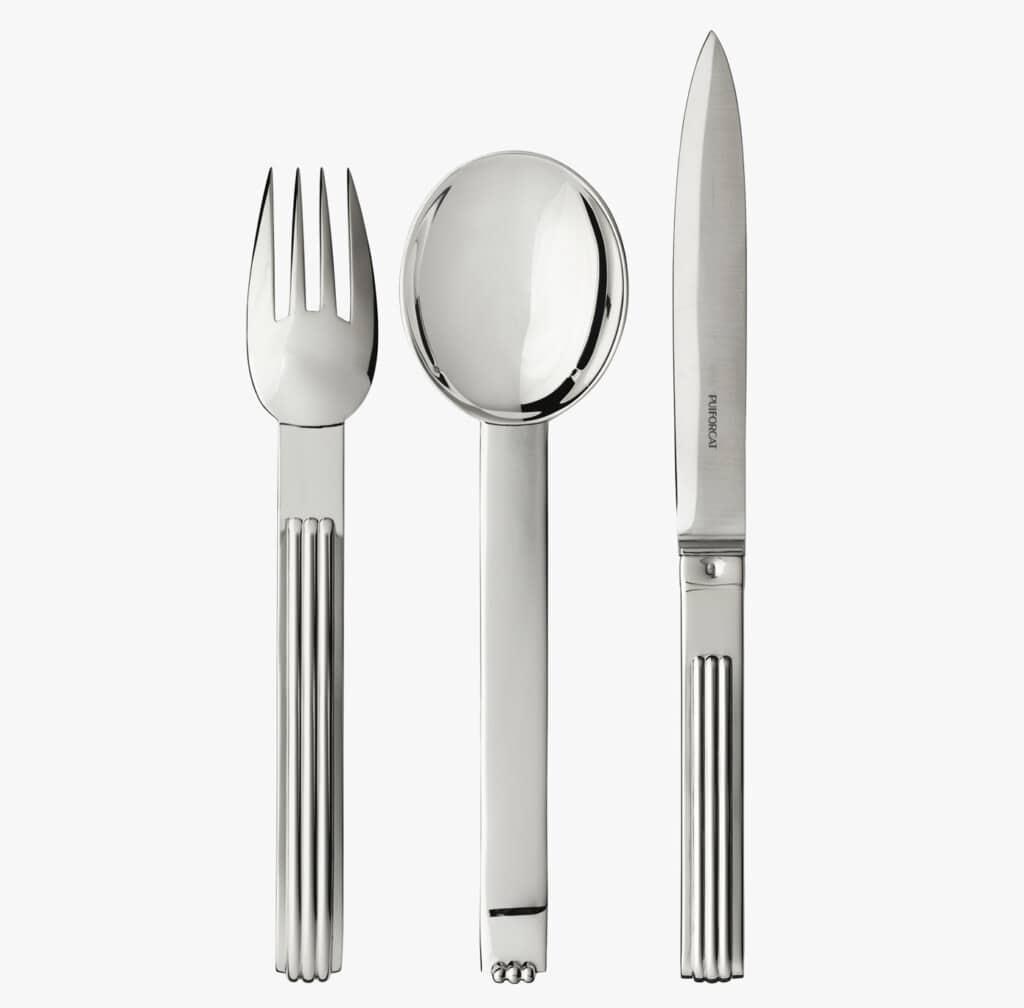 Pieces of cutlery from Deauville collection in sterling silver