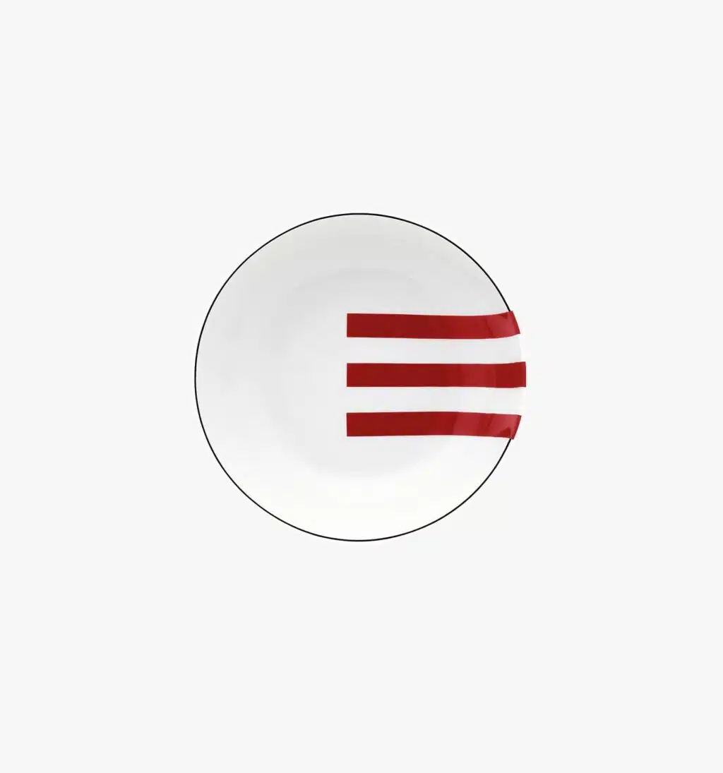 Porcelain round plate from Initiales collection from Puiforcat