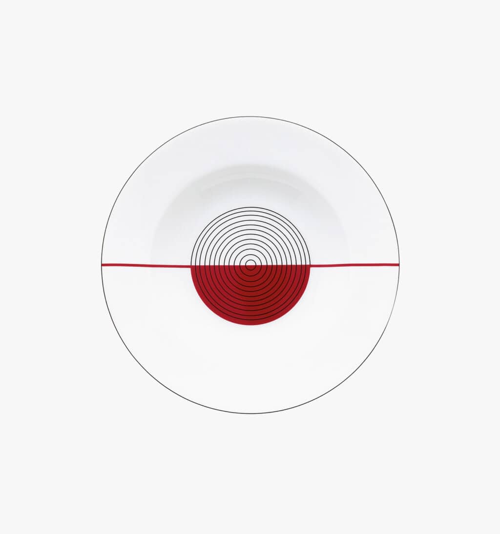 Porcelain deep plate from Initiales collection from Puiforcat