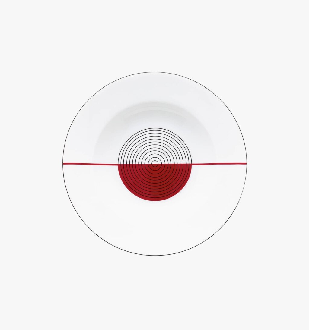 Porcelain deep plate from Initiales collection from Puiforcat