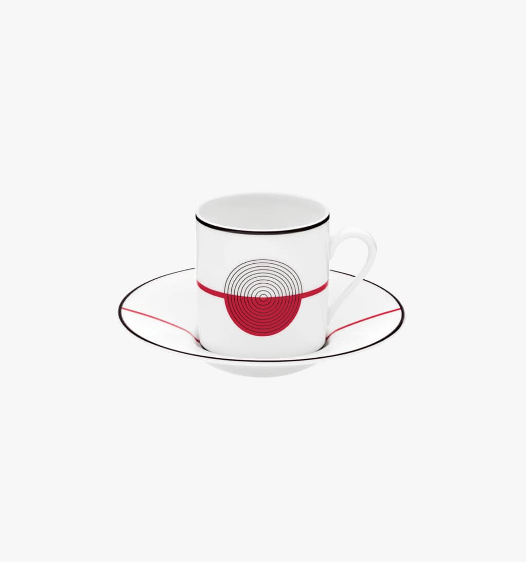 Porcelain tea cup and saucer from Initiales collection from Puiforcat
