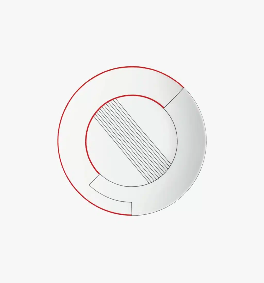 Porcelain dessert plate from Initiales collection from Puiforcat
