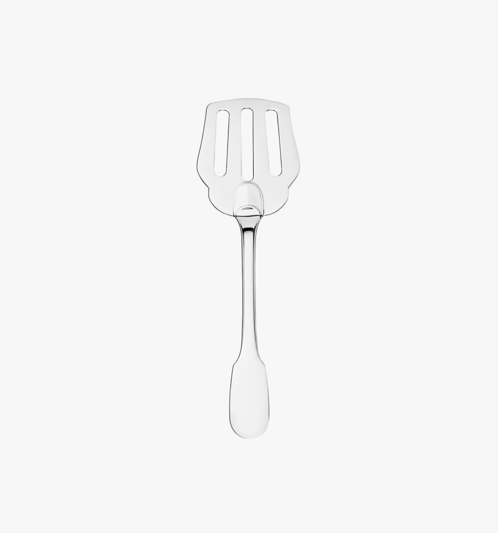 Fish serving fork from Louvois collection from Puiforcat in sterling silver