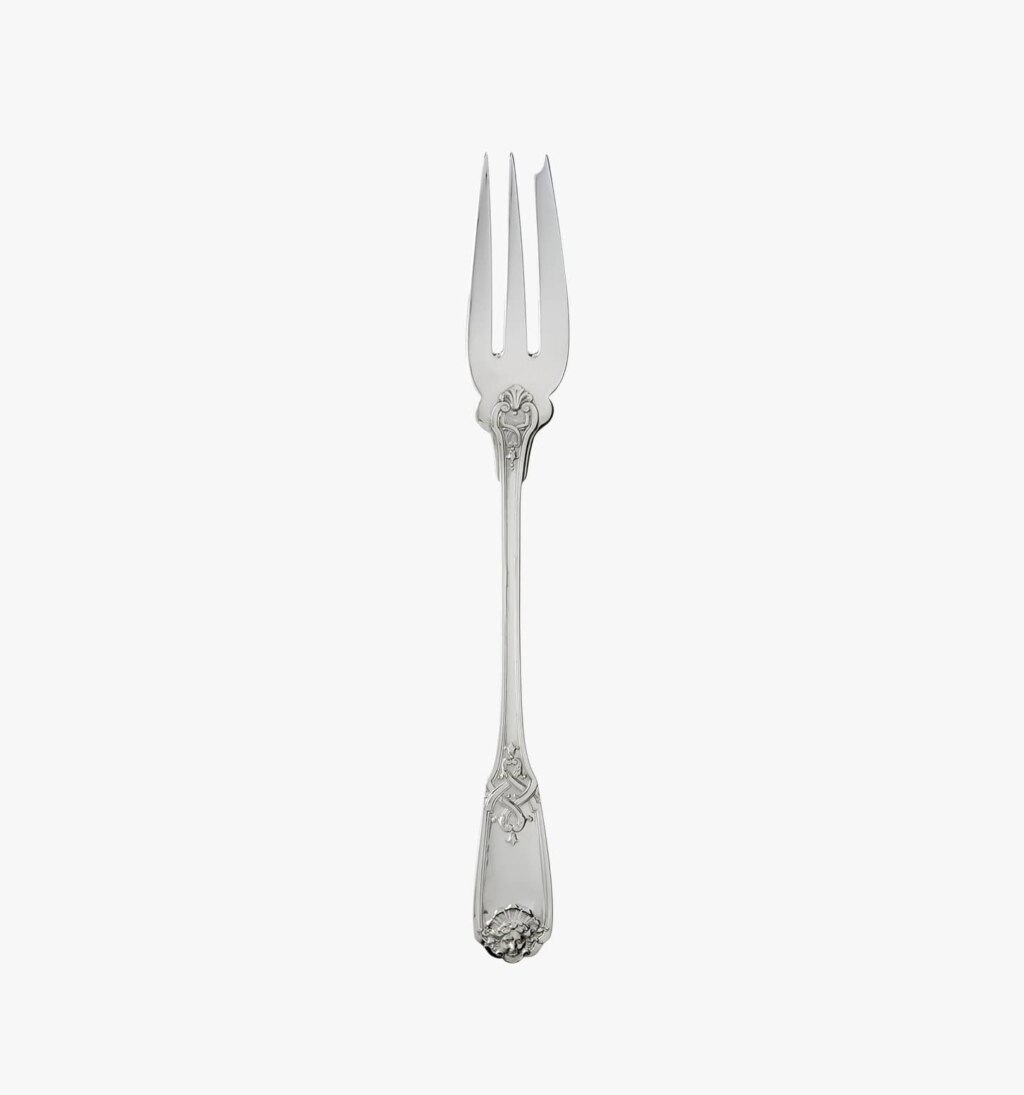 Serving fork in sterling silver from Molière Mascaron collection from Puiforcat