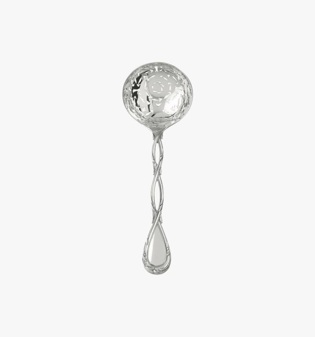 Pierced sugar spoon in sterling silver from collection Royal from Puiforcat