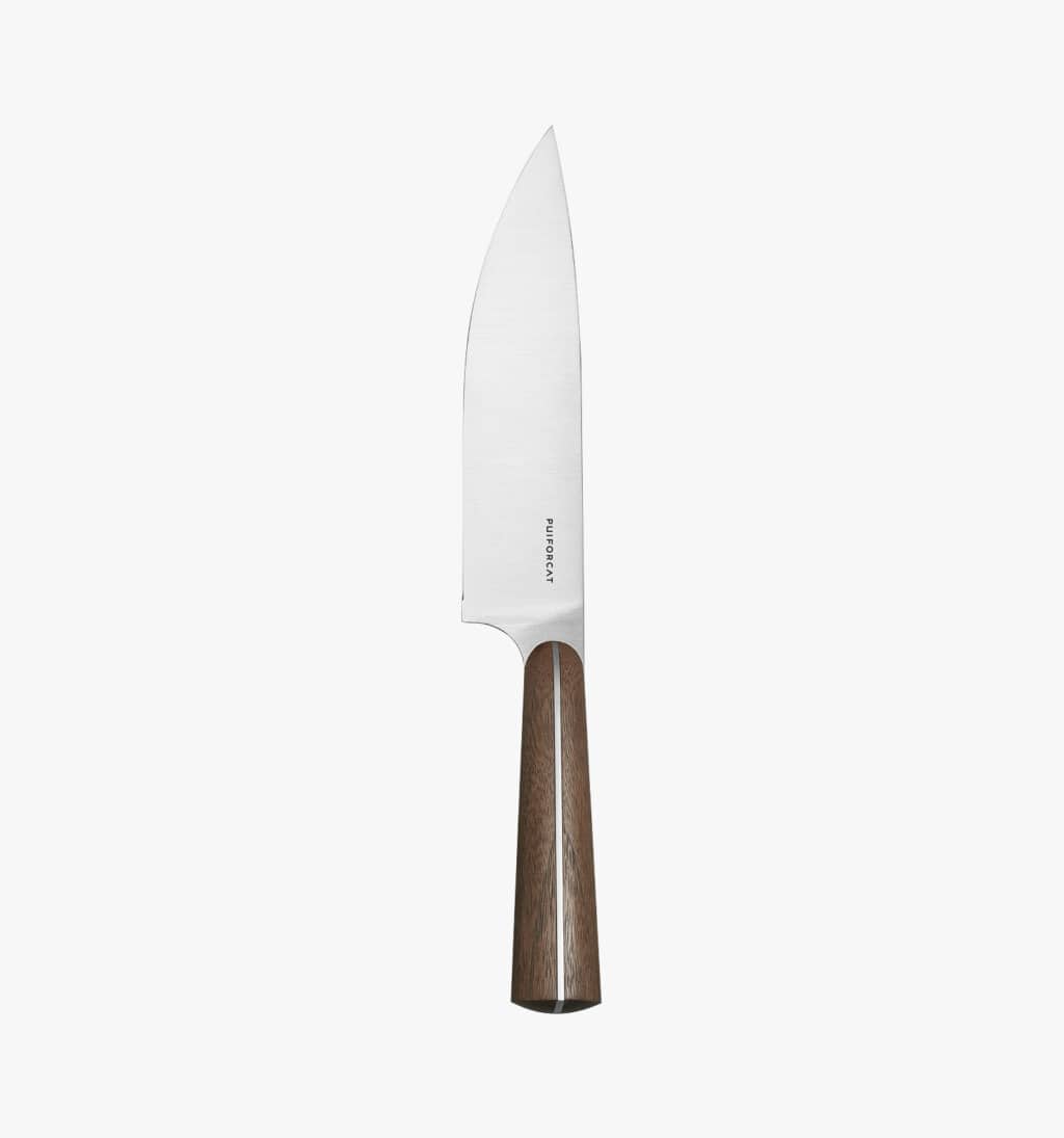 Couteau éminceur de la collection Couteaux d'Orfèvre en acier massif et bois de Puiforcat