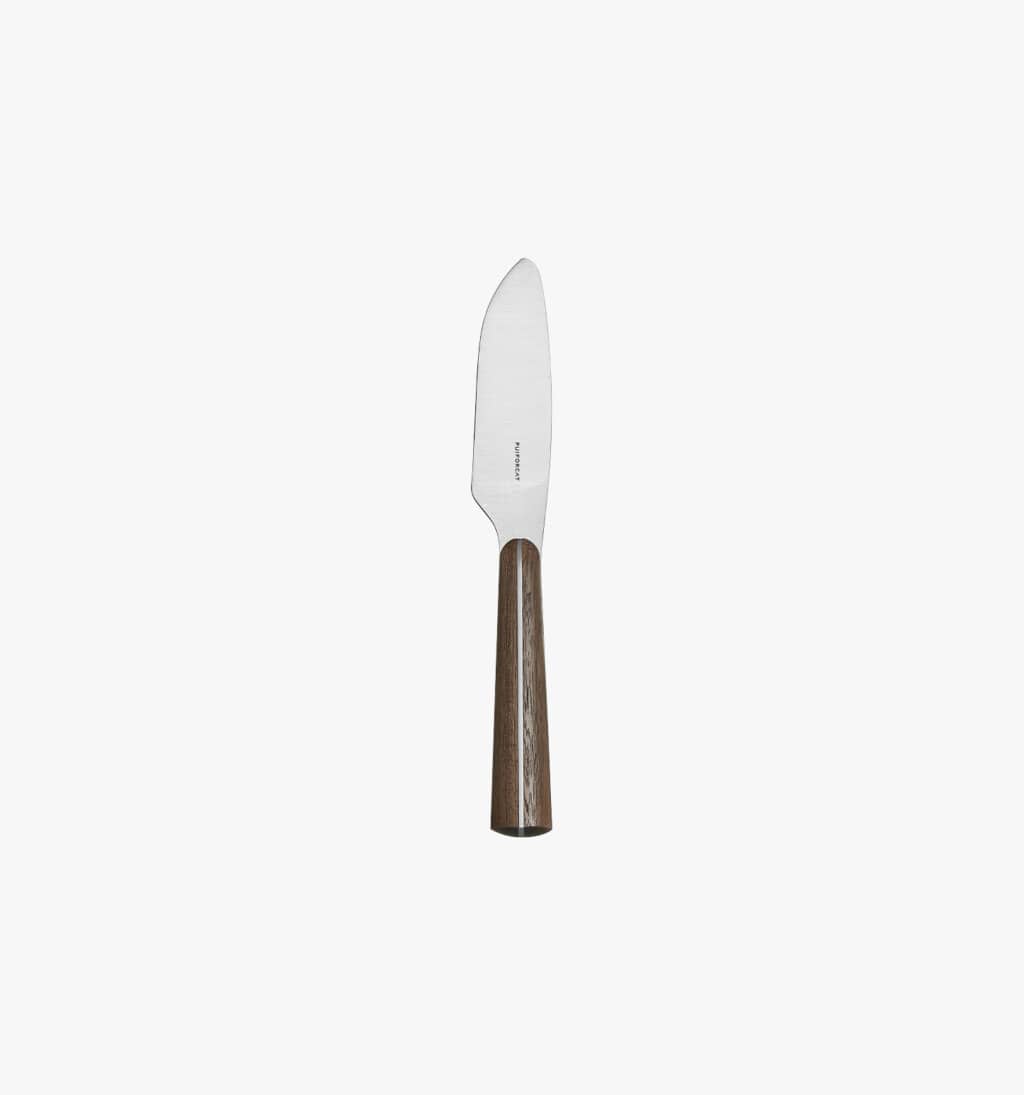 Creamy cheese knife from Couteaux d'orfèvre collection in sterling steel and wood