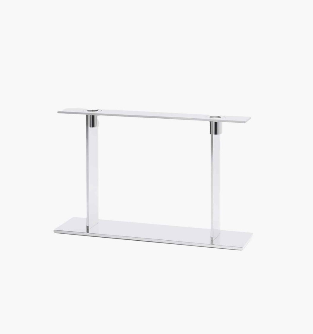 Candélabre deux lumières en argent massif de la collection Pilotis 