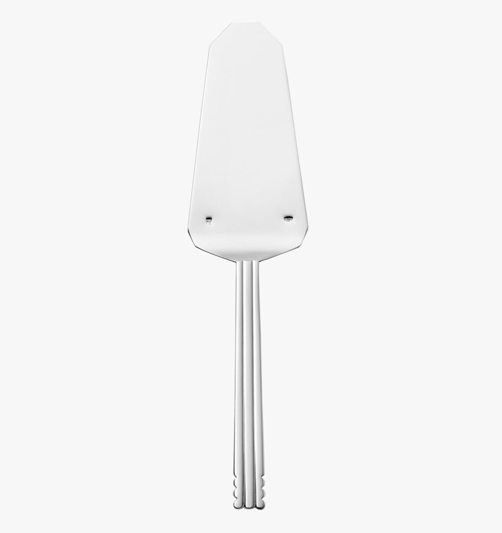 Silver plated pastry server from the Nantes collection by Puiforcat on a light background.