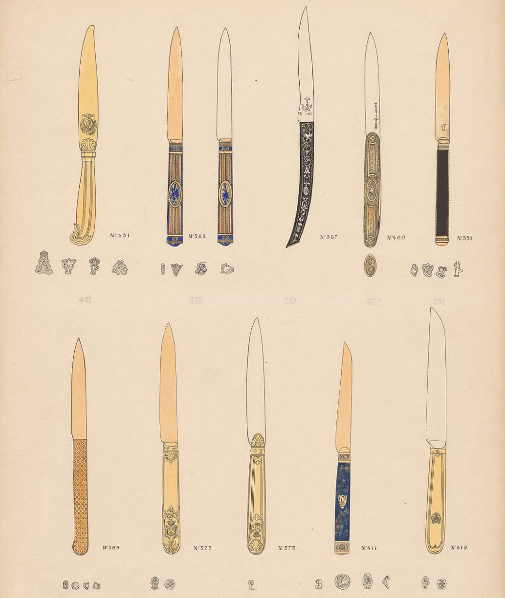 planche de couverts L-V Puiforcat