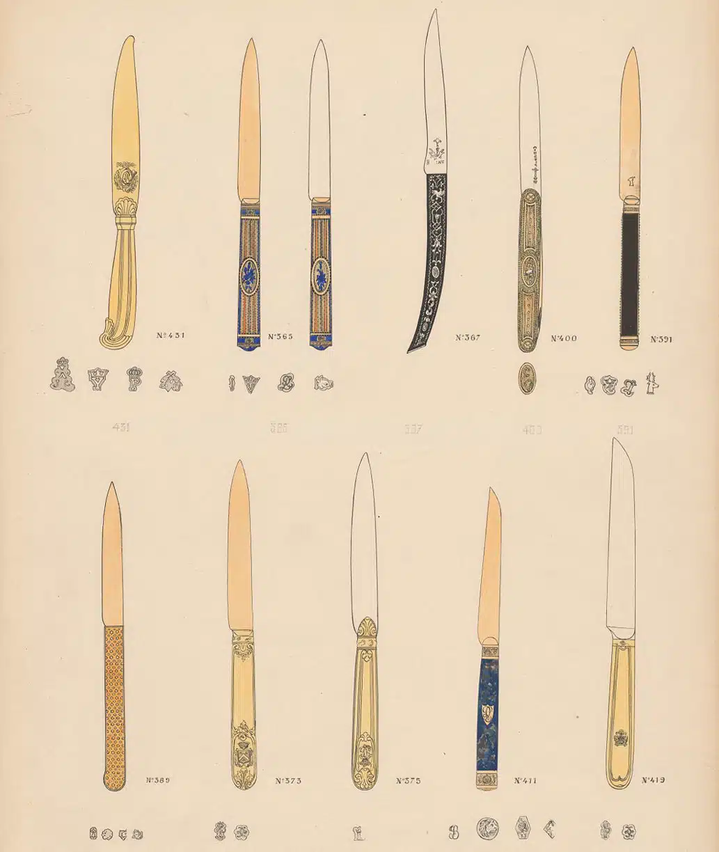 planche de couverts L-V Puiforcat